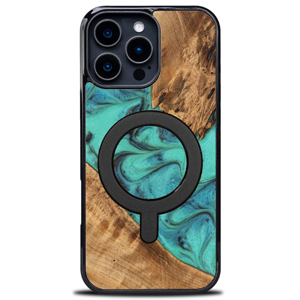 Bewood Resin Case for Apple iPhone 16 Pro Max - Turquoise with MagSafe (1)