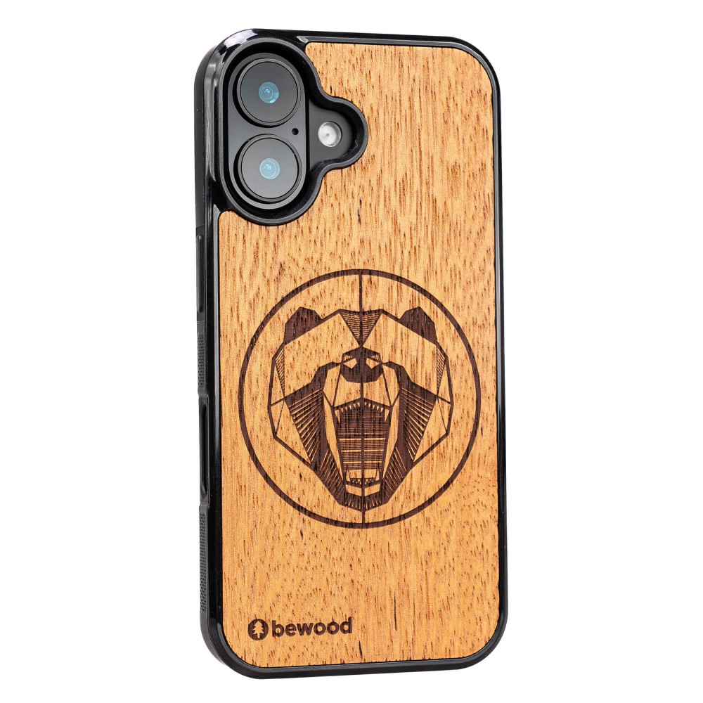 Drewniane Etui Bewood do iPhone 16 NIEDŹWIEDŹ MERBAU (2)