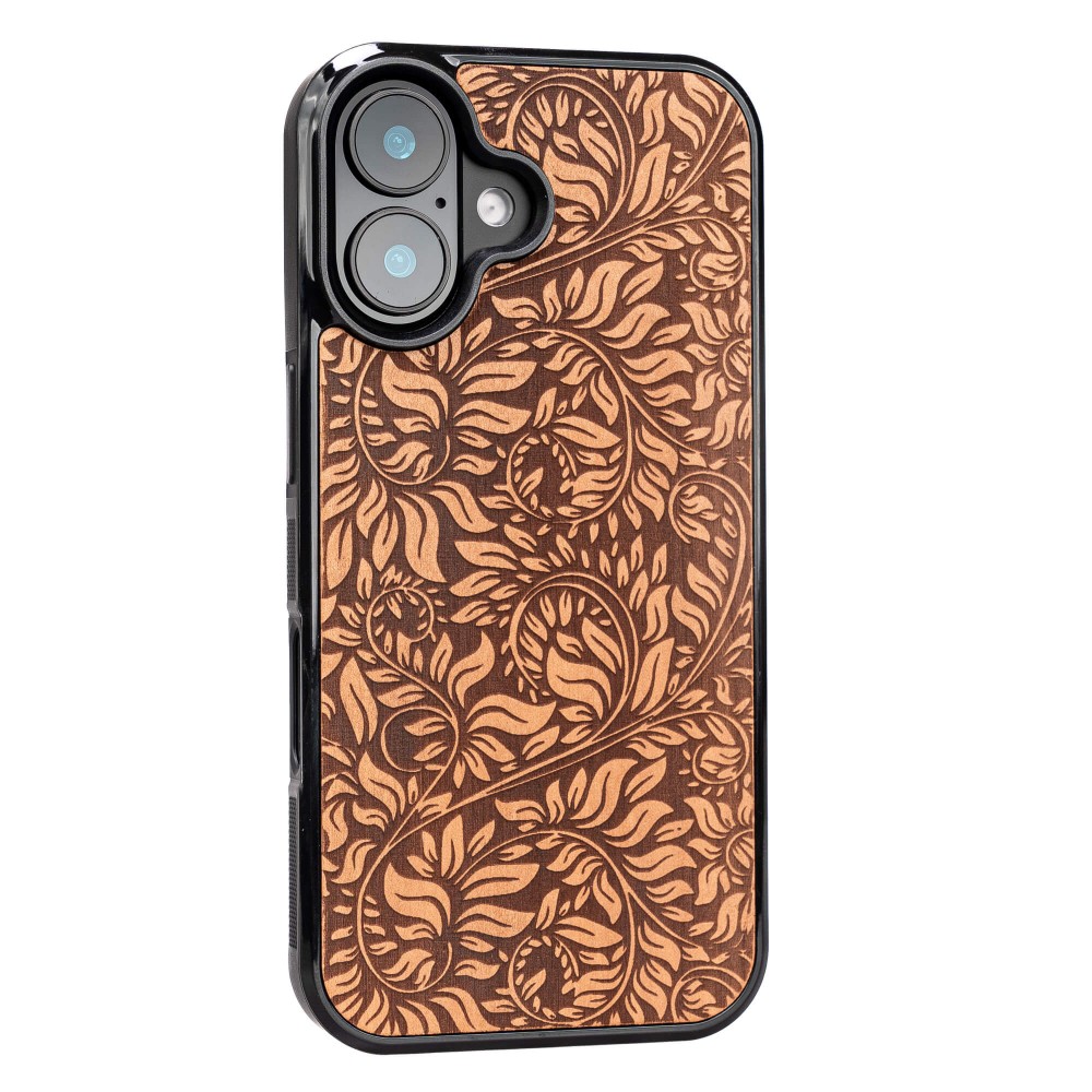 Drewniane Etui Bewood do iPhone 16 LIŚCIE JABŁOŃ (2)