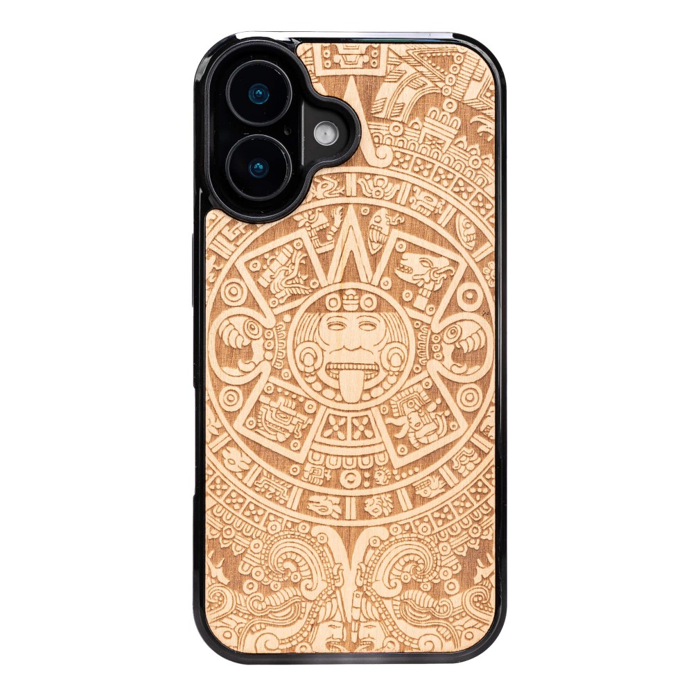 Apple iPhone 16 Aztec Calendar Anigre Bewood Wood Case (1)