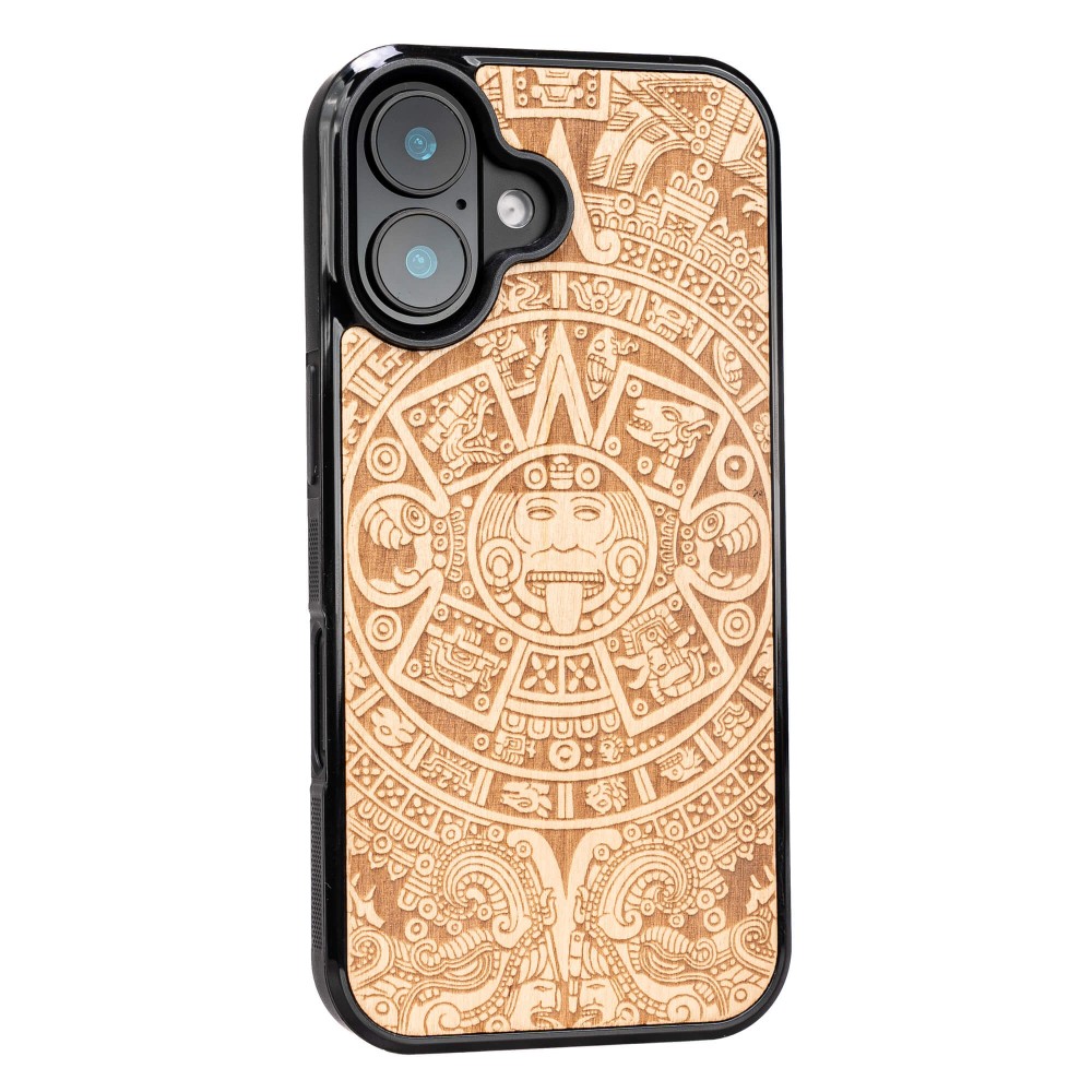 Apple iPhone 16 Aztec Calendar Anigre Bewood Wood Case (2)