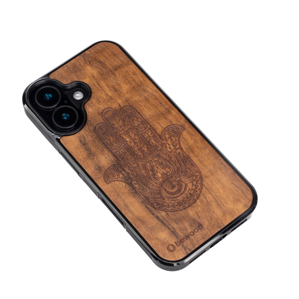 Drewniane Etui Bewood do iPhone 16 HAMSA IMBUIA (3)
