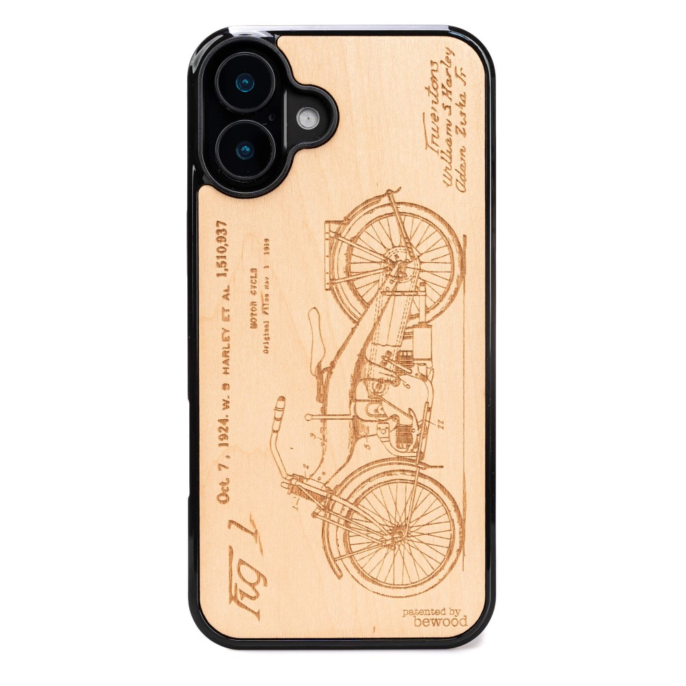 Drewniane Etui Bewood do iPhone 16 Plus HARLEY PATENT ANIEGRE (1)