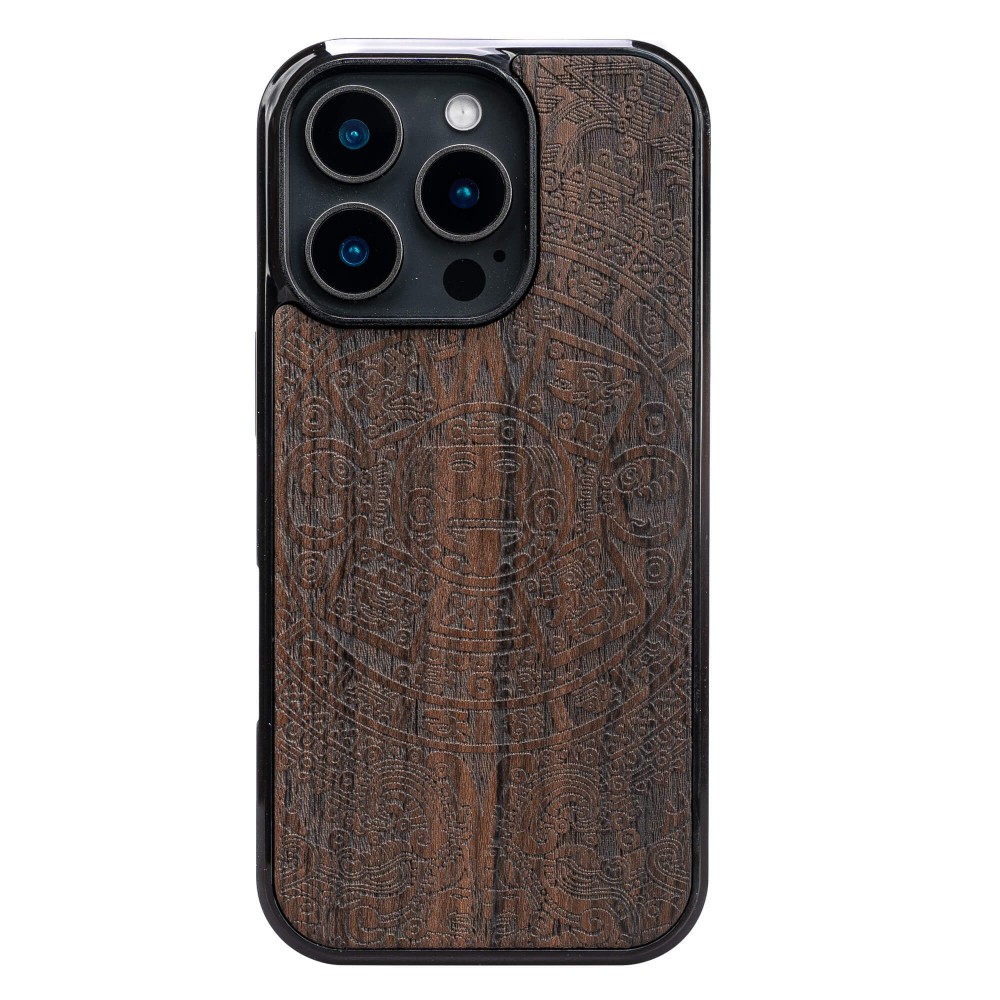 Drewniane Etui Bewood do iPhone 16 Pro KALENDARZ AZTECKI ZIRICOTE (1)