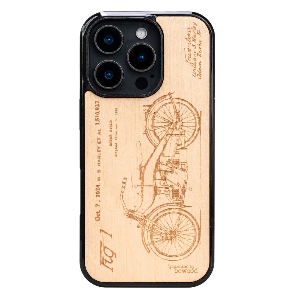 Drewniane Etui Bewood do iPhone 16 Pro HARLEY PATENT ANIEGRE (1)