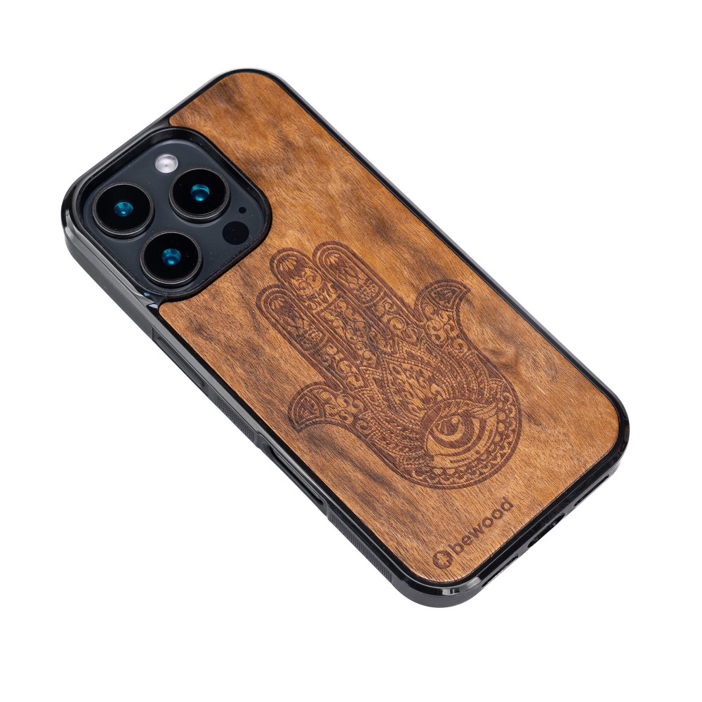 Drewniane Etui Bewood do iPhone 16 Pro HAMSA IMBUIA (3)