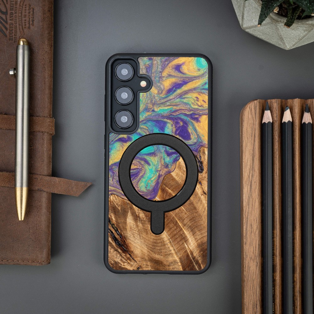 Etui Bewood Unique do Samsung Galaxy S24 FE 5G - Planets - Merkury z MagSafe (3)
