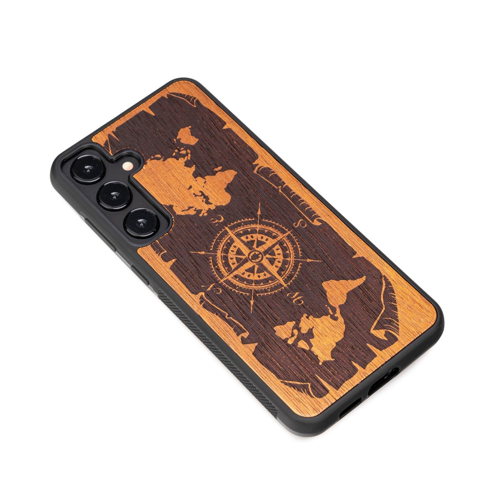 Drewniane Etui Bewood do Samsung Galaxy A35 5G RÓŻA WIATRÓW MERBAU (3)