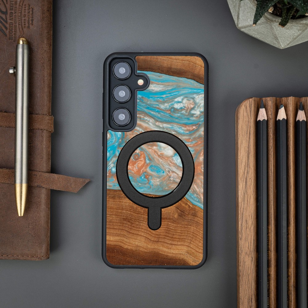 Etui Bewood Unique do Samsung Galaxy A35 5G - Planets - Saturn z MagSafe (3)