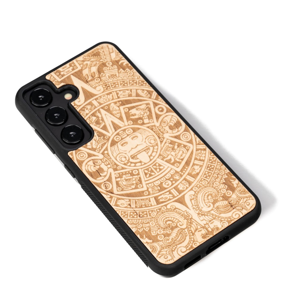 Samsung Galaxy S25 Aztec Calendar Anigre Bewood Wood Case (3)