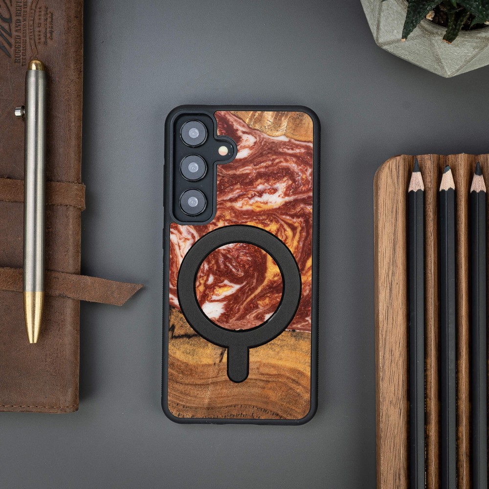 Etui Bewood Unique do Samsung Galaxy S25 - Planets - Mars z MagSafe (3)