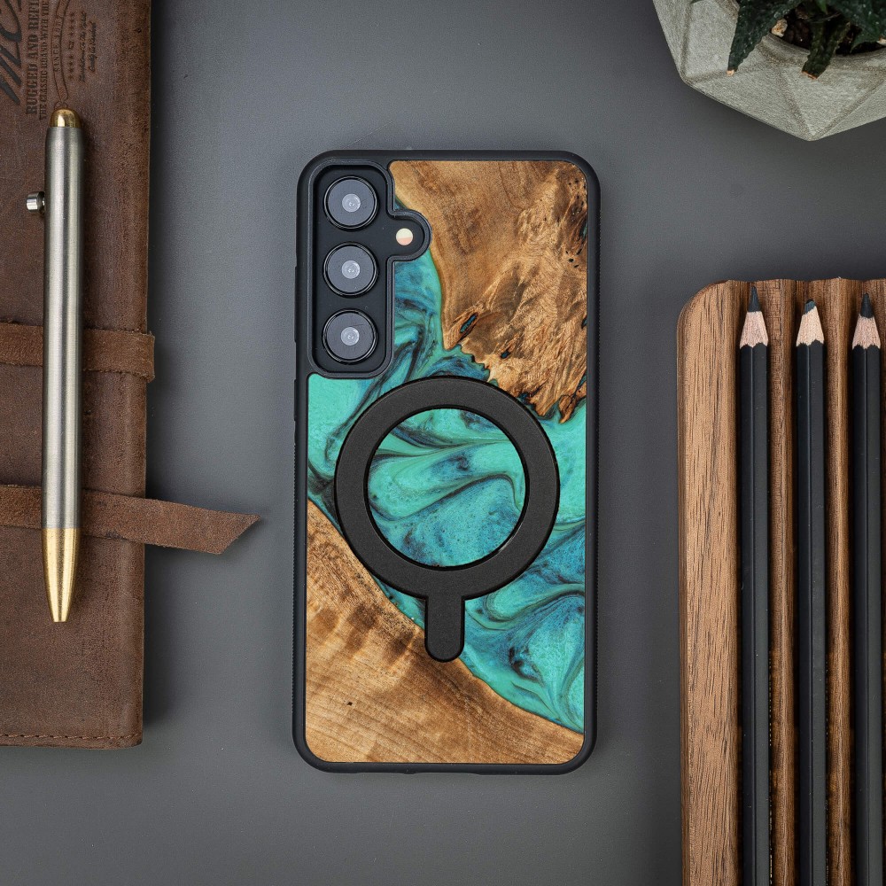 Etui Bewood Unique do Samsung Galaxy S25 Plus - Turquoise z MagSafe (3)