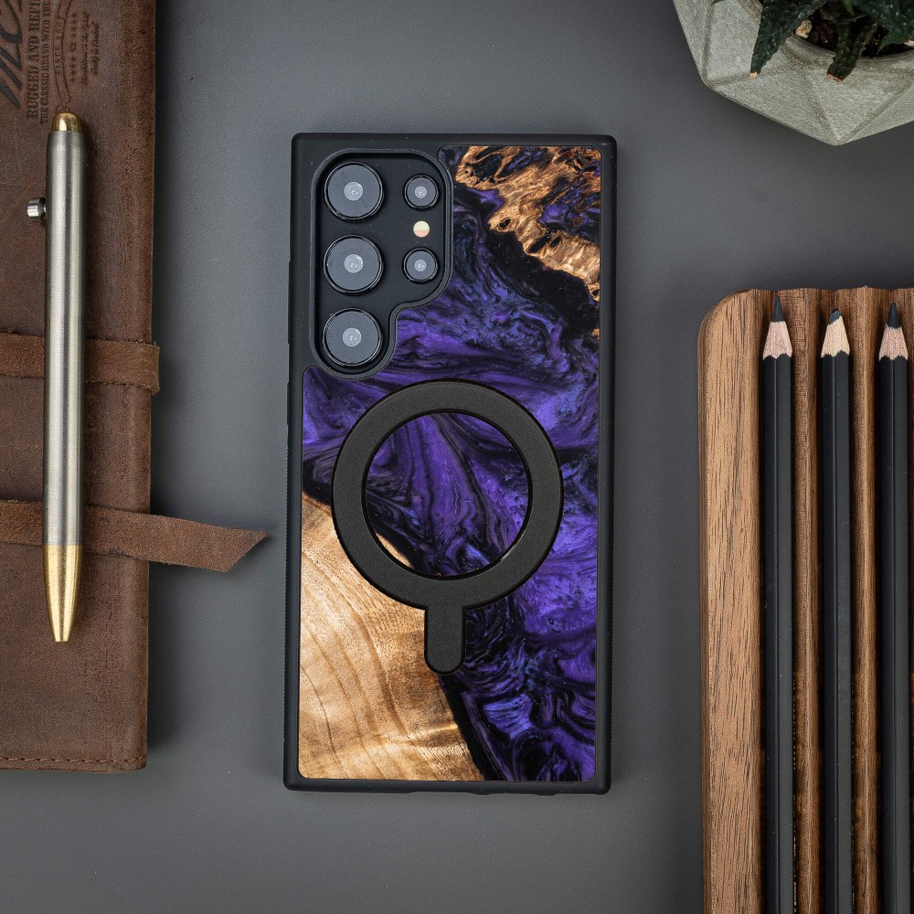 Bewood Resin Case for Samsung Galaxy S25 Ultra - Violet with MagSafe (3)