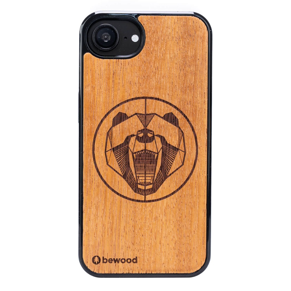Drewniane Etui Bewood do iPhone 17e / 16e NIEDŹWIEDŹ MERBAU (1)