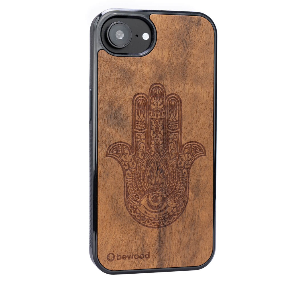 Drewniane Etui Bewood do iPhone 17e / 16e HAMSA IMBUIA (2)