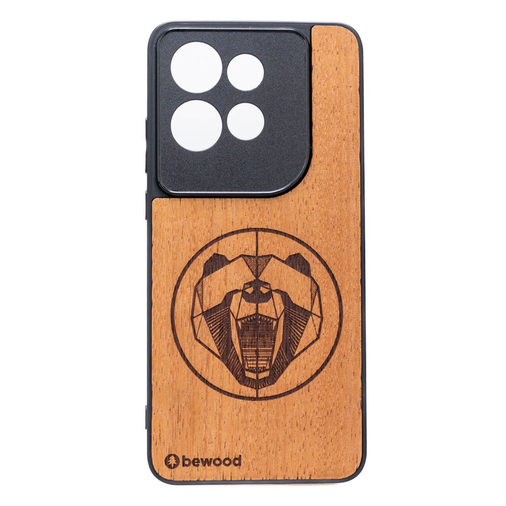 Drewniane Etui Bewood do Motorola Edge 50 Neo / 60 Neo NIEDŹWIEDŹ MERBAU (1)