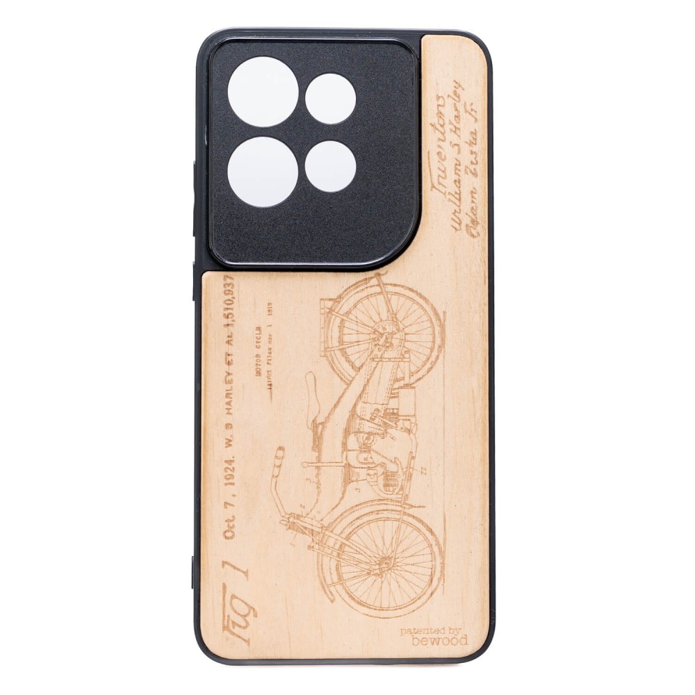 Drewniane Etui Bewood do Motorola Edge 50 Neo / 60 Neo HARLEY PATENT ANIEGRE (1)