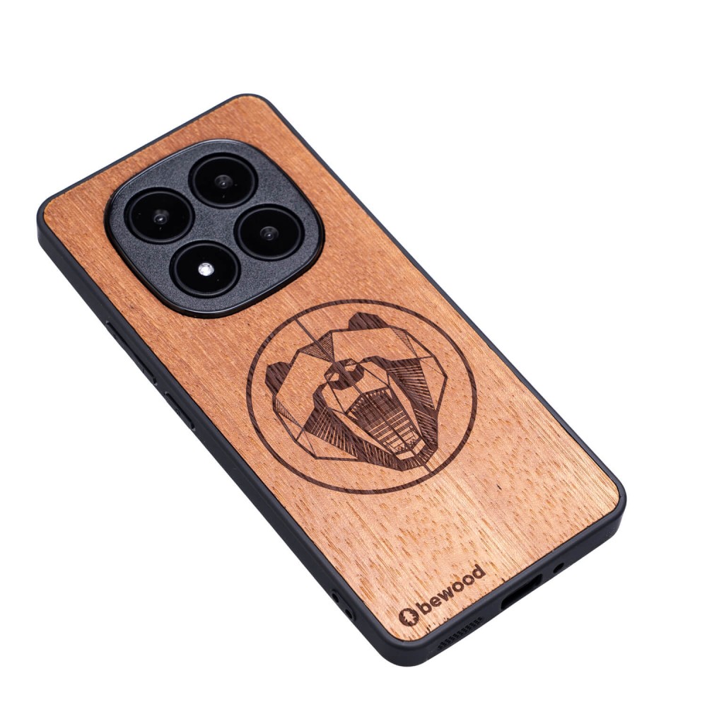 Drewniane Etui Bewood do Xiaomi Redmi Note 14 Pro 5G NIEDŹWIEDŹ MERBAU (3)