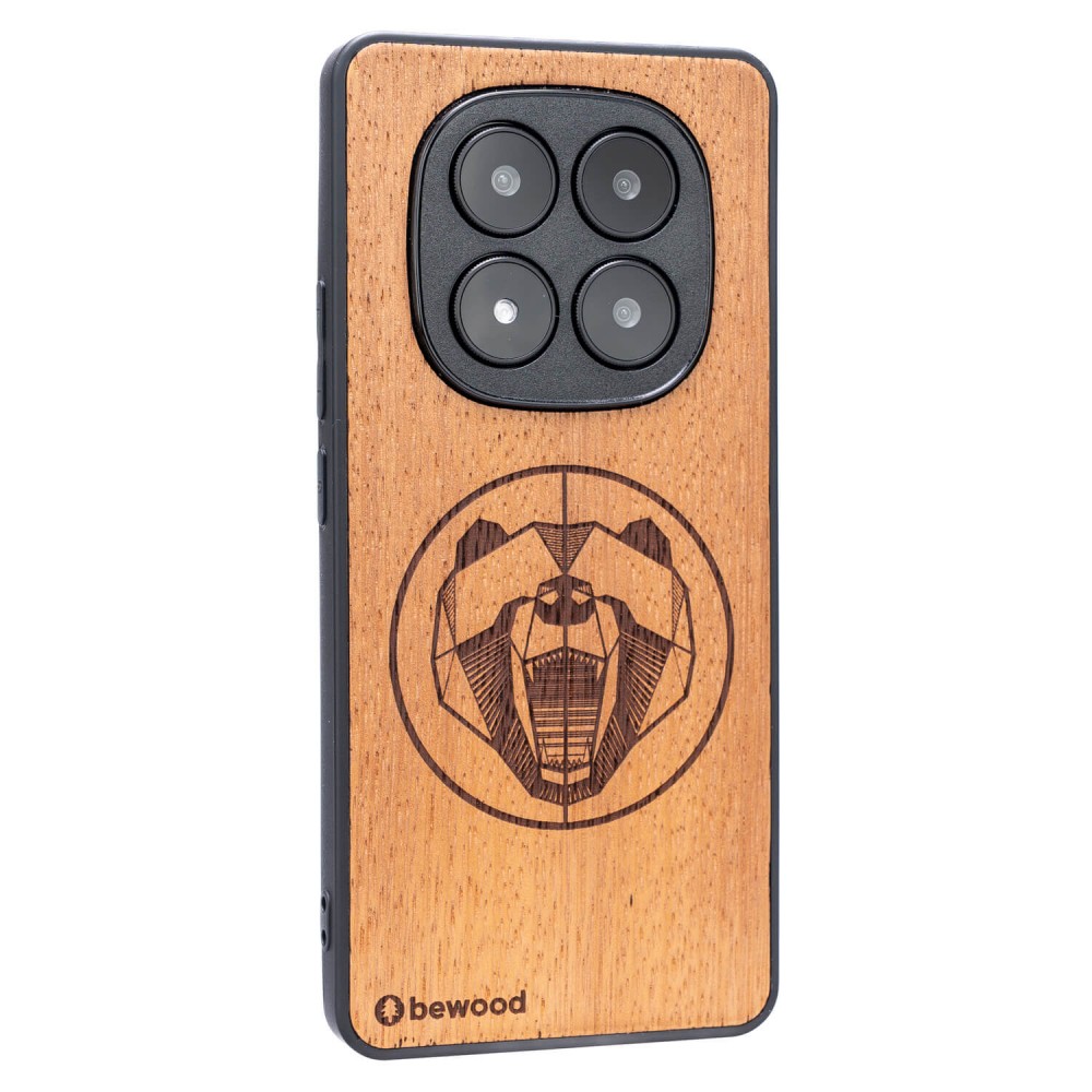 Drewniane Etui Bewood do Xiaomi Redmi Note 14 Pro Plus 5G NIEDŹWIEDŹ MERBAU (2)