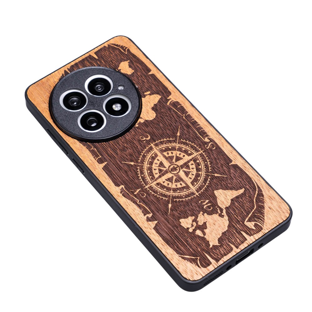 Drewniane Etui Bewood do OnePlus 13 RÓŻA WIATRÓW MERBAU (3)