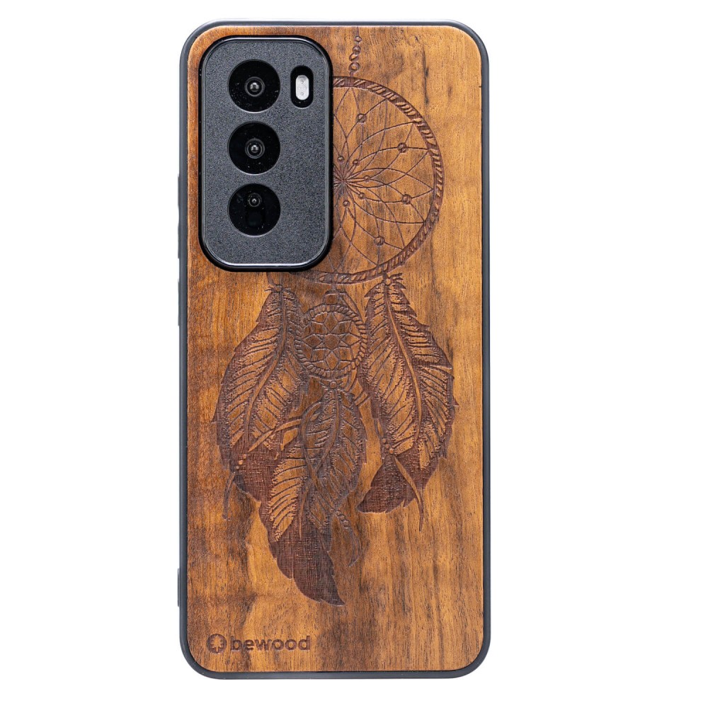 Drewniane Etui Bewood do Oppo Reno 12 Pro 5G ŁAPACZ SNÓW IMBUIA (1)