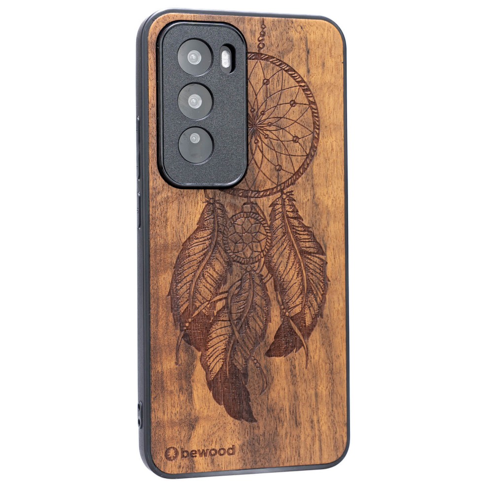 Drewniane Etui Bewood do Oppo Reno 12 Pro 5G ŁAPACZ SNÓW IMBUIA (2)