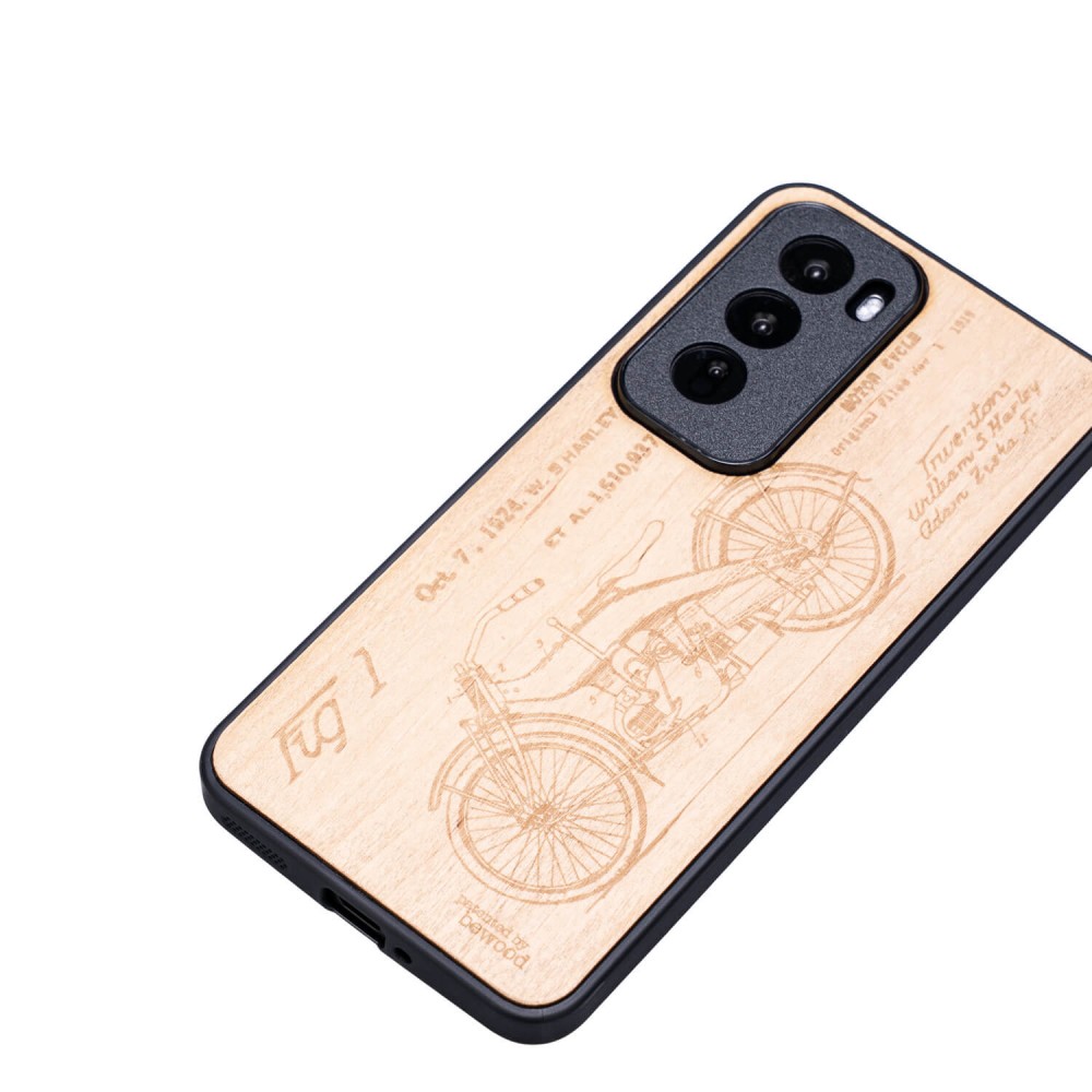 Drewniane Etui Bewood do Oppo Reno 12 Pro 5G HARLEY PATENT ANIEGRE (3)