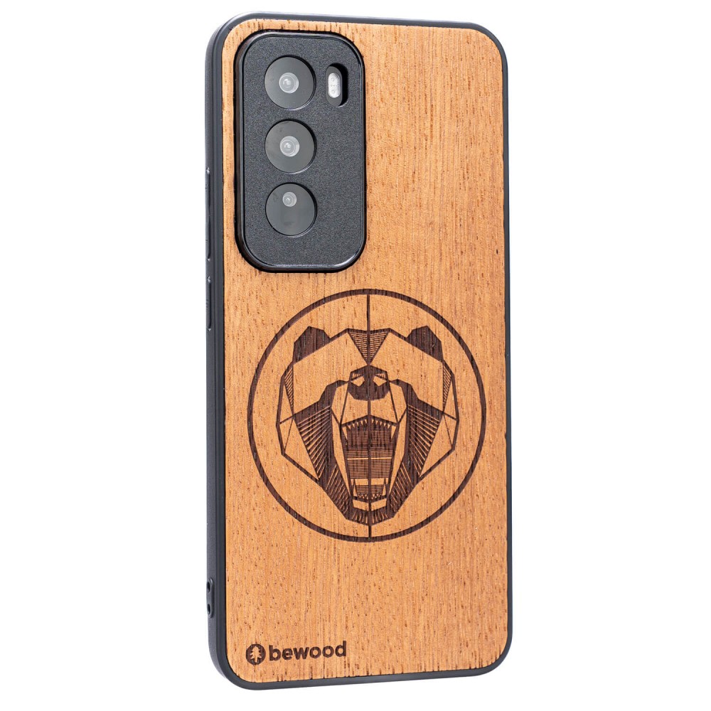 Drewniane Etui Bewood do Oppo Reno 12 5G  NIEDŹWIEDŹ MERBAU (2)