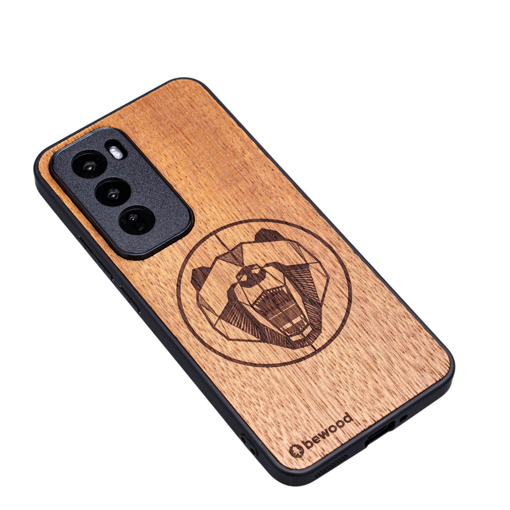 Drewniane Etui Bewood do Oppo Reno 12 5G  NIEDŹWIEDŹ MERBAU (3)