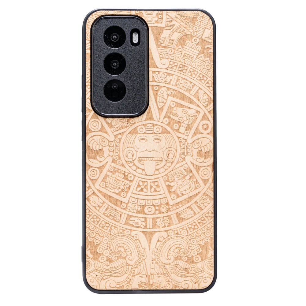 Drewniane Etui Bewood do Oppo Reno 12 5G  KALENDARZ AZTECKI ANIEGRE (1)