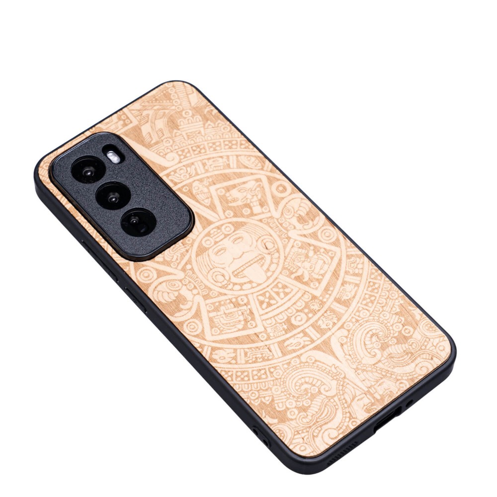 Drewniane Etui Bewood do Oppo Reno 12 5G  KALENDARZ AZTECKI ANIEGRE (3)