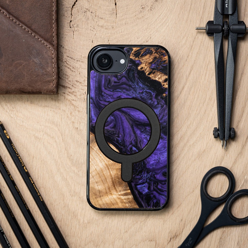 Etui Bewood Unique do iPhone 17e / 16e - Violet z MagSafe (4)