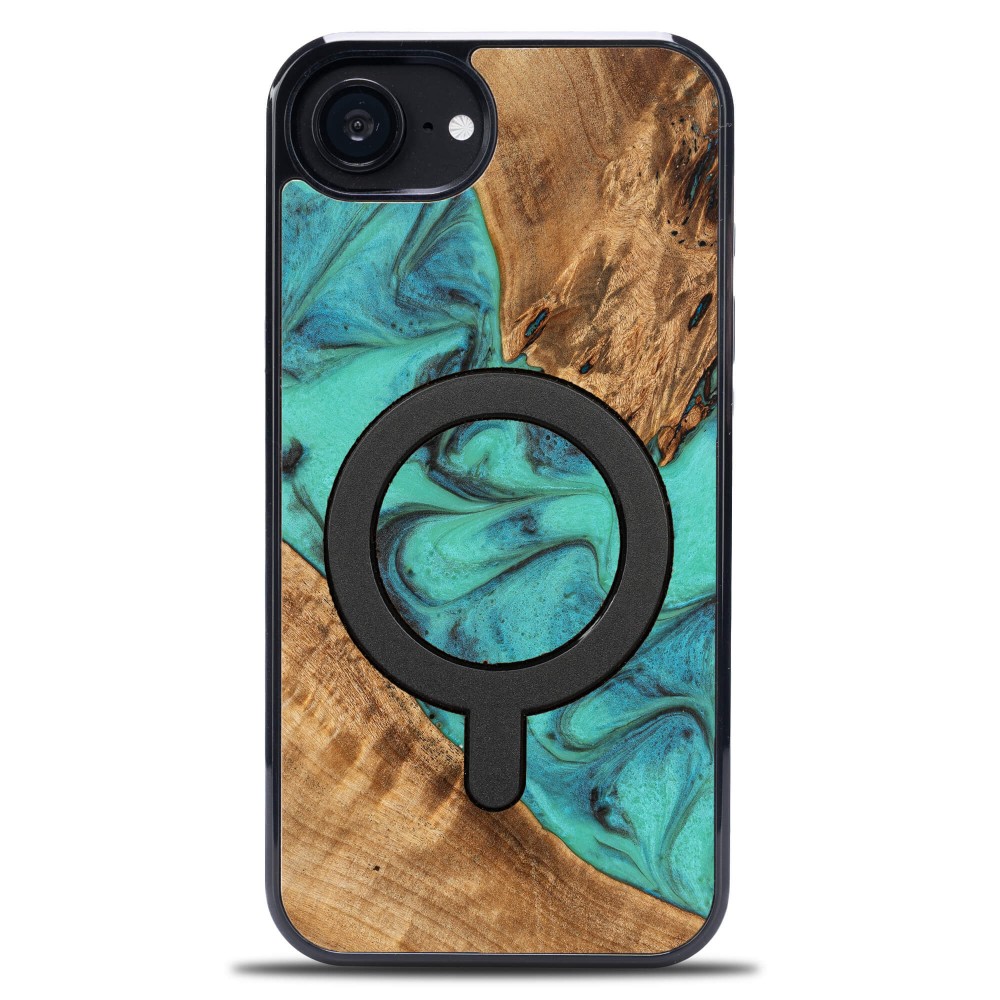 Etui Bewood Unique do iPhone 17e / 16e - Turquoise z MagSafe (1)
