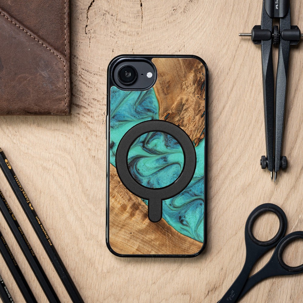 Etui Bewood Unique do iPhone 17e / 16e - Turquoise z MagSafe (4)
