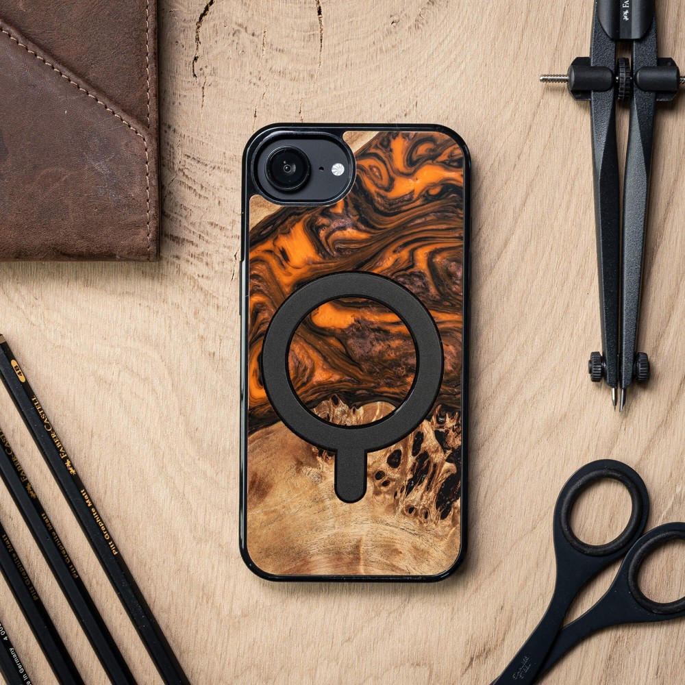 Etui Bewood Unique do iPhone 17e / 16e - Orange z MagSafe (4)