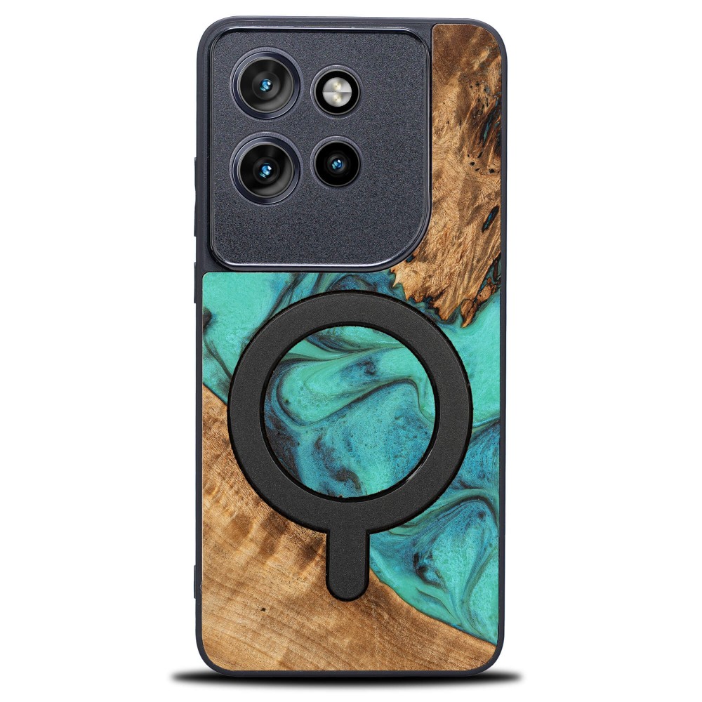 Etui Bewood Unique do Motorola Edge 50 Neo / 60 Neo - Turquoise z MagSafe (1)