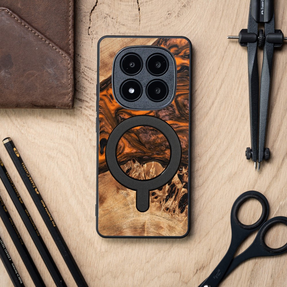 Bewood Resin Case for Xiaomi Redmi Note 14 Pro 5G - Orange with MagSafe (3)