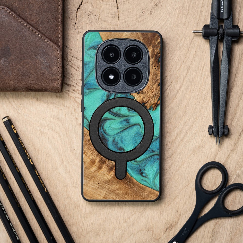 Etui Bewood Unique do Xiaomi Redmi Note 14 Pro Plus 5G - Turquoise z MagSafe (3)