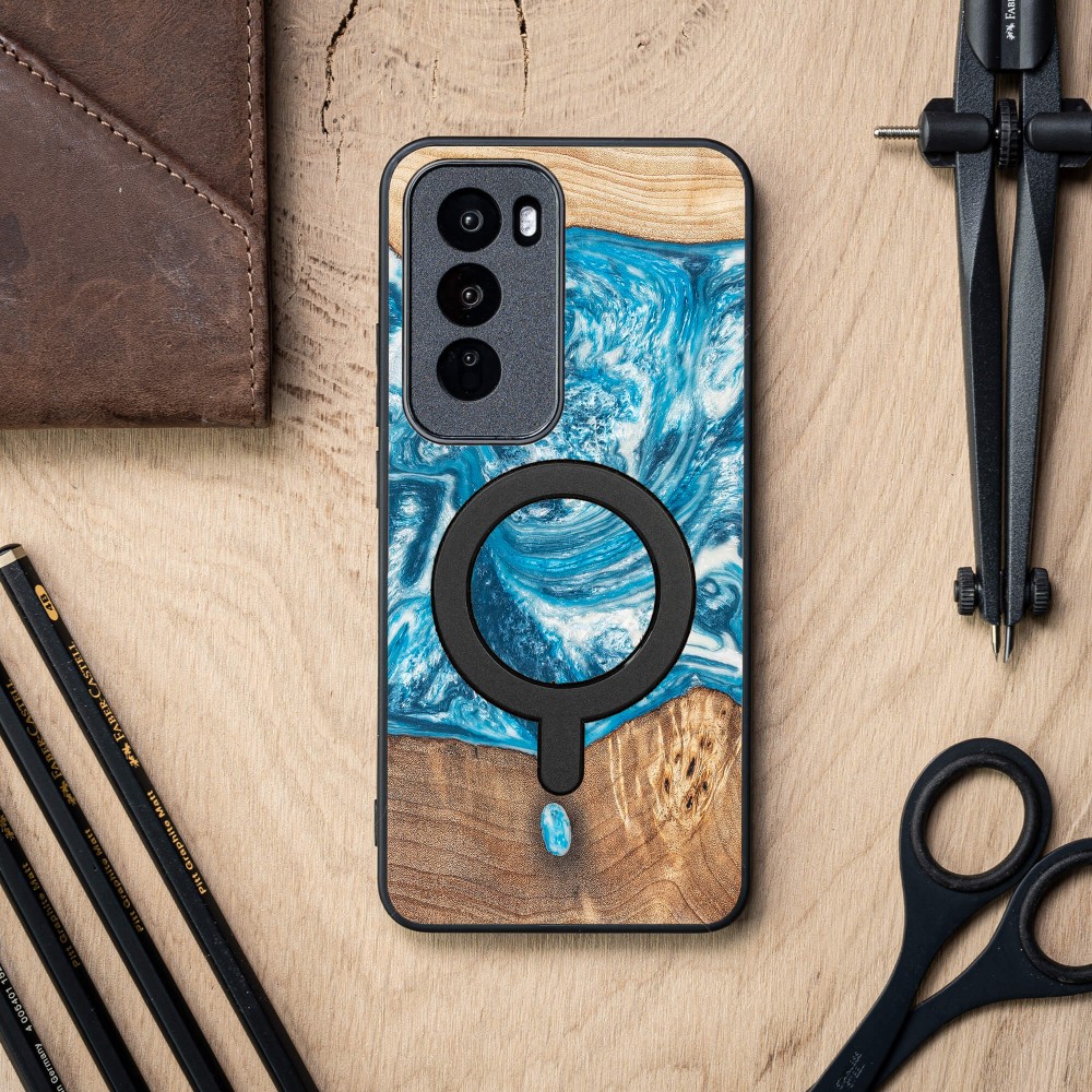 Etui Bewood Unique do Oppo Reno 12 Pro 5G - Planets - Uran z MagSafe (3)