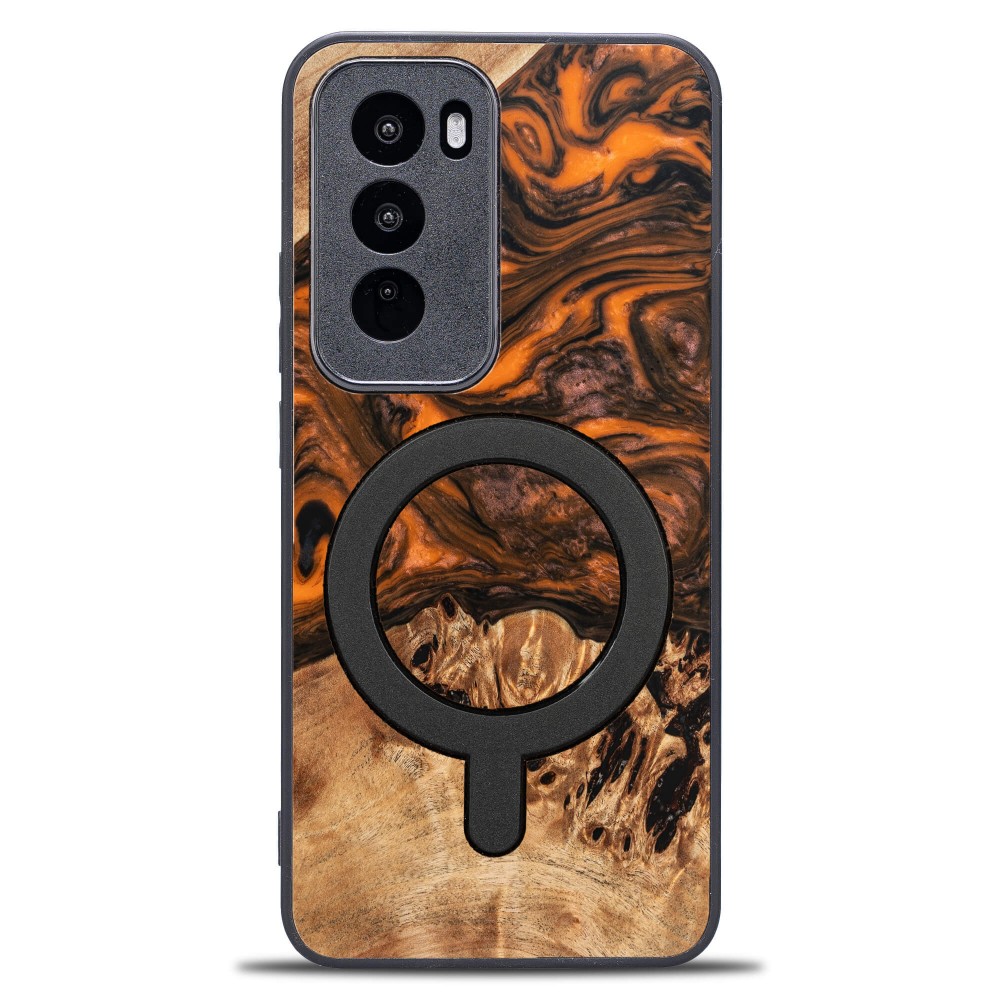 Bewood Resin Case for Oppo Reno 12 Pro 5G - Orange with MagSafe (1)