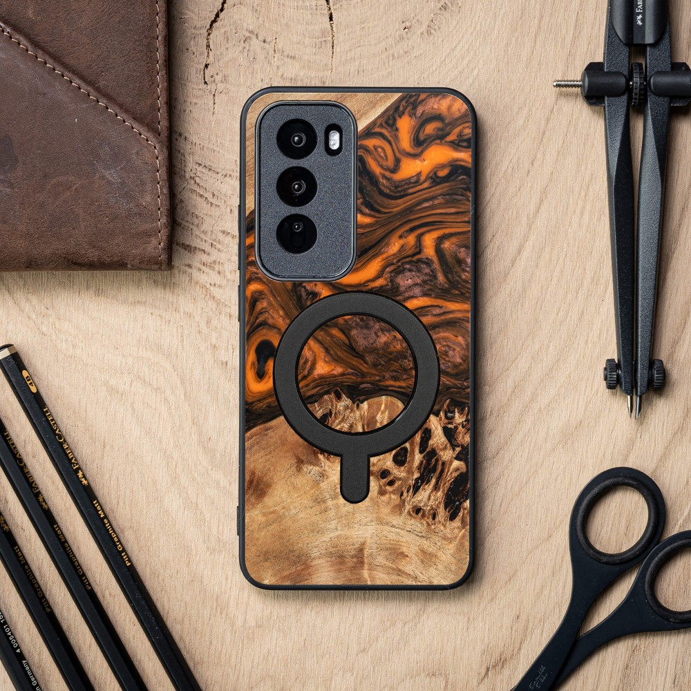 Bewood Resin Case for Oppo Reno 12 Pro 5G - Orange with MagSafe (3)
