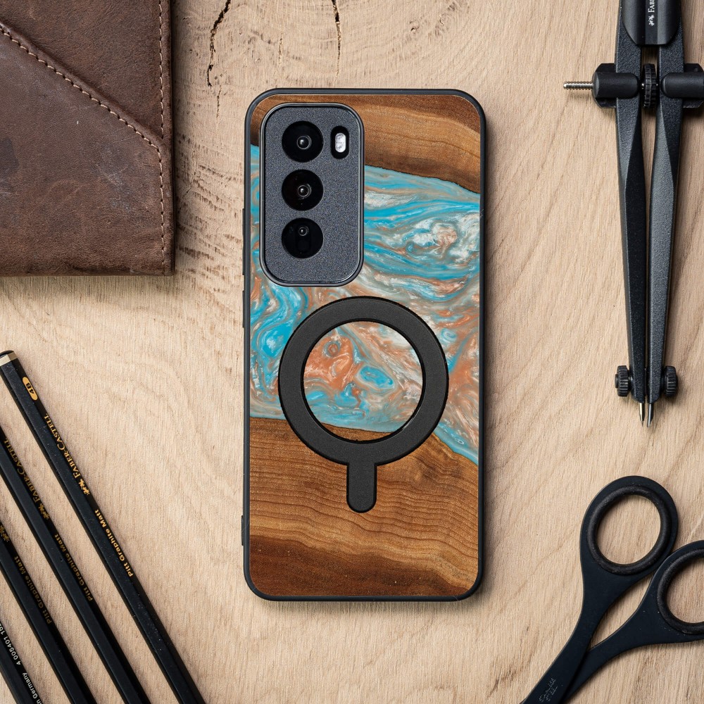 Etui Bewood Unique do Oppo Reno 12 5G - Planets - Saturn z MagSafe (3)