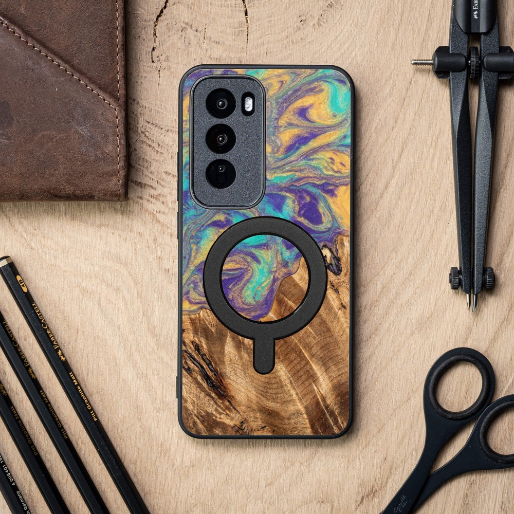 Etui Bewood Unique do Oppo Reno 12 5G - Planets - Merkury z MagSafe (3)