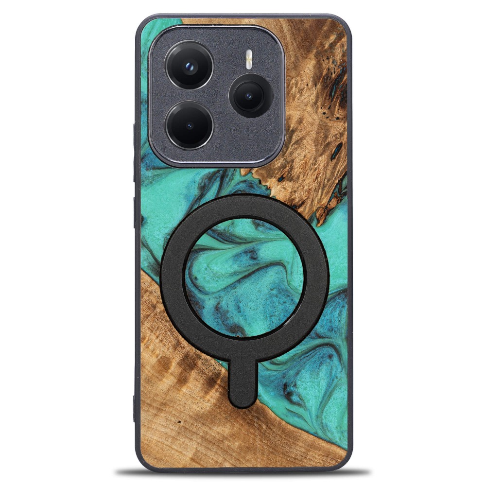 Etui Bewood Unique do Xiaomi Redmi Note 14 5G - Turquoise z MagSafe (1)