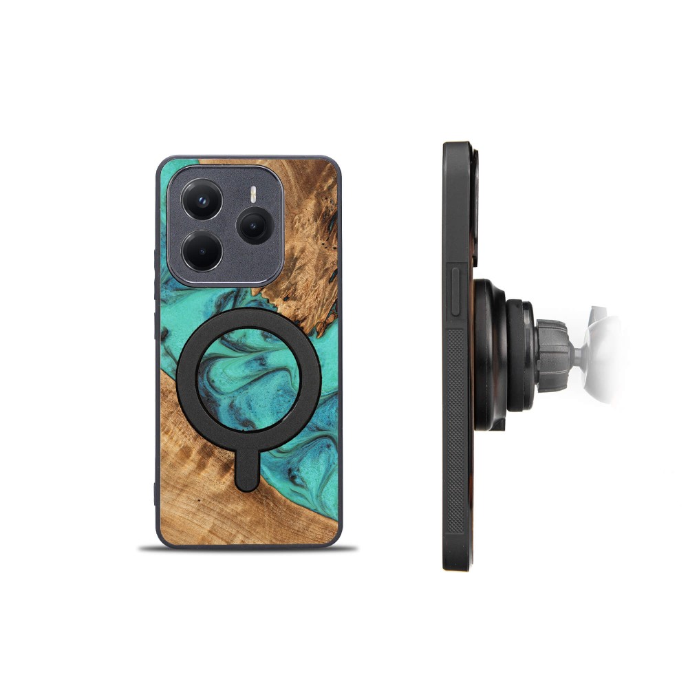 Etui Bewood Unique do Xiaomi Redmi Note 14 5G - Turquoise z MagSafe (2)