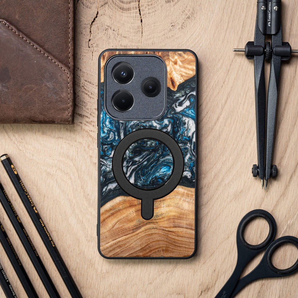 Etui Bewood Unique do Xiaomi Redmi Note 14 5G - Planets - Ziemia z MagSafe (3)
