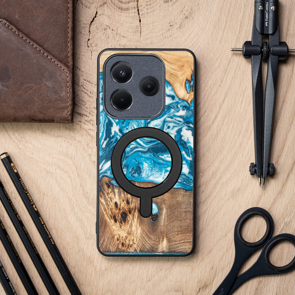 Etui Bewood Unique do Xiaomi Redmi Note 14 5G - Planets - Uran z MagSafe (3)