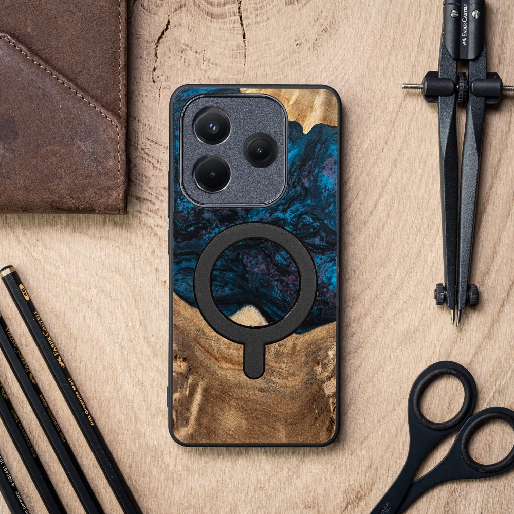 Etui Bewood Unique do Xiaomi Redmi Note 14 5G - Planets - Neptun z MagSafe (3)
