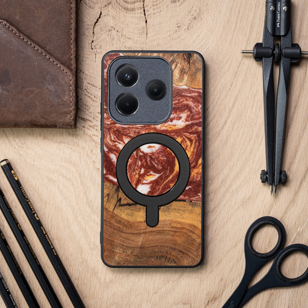 Etui Bewood Unique do Xiaomi Redmi Note 14 5G - Planets - Mars z MagSafe (3)