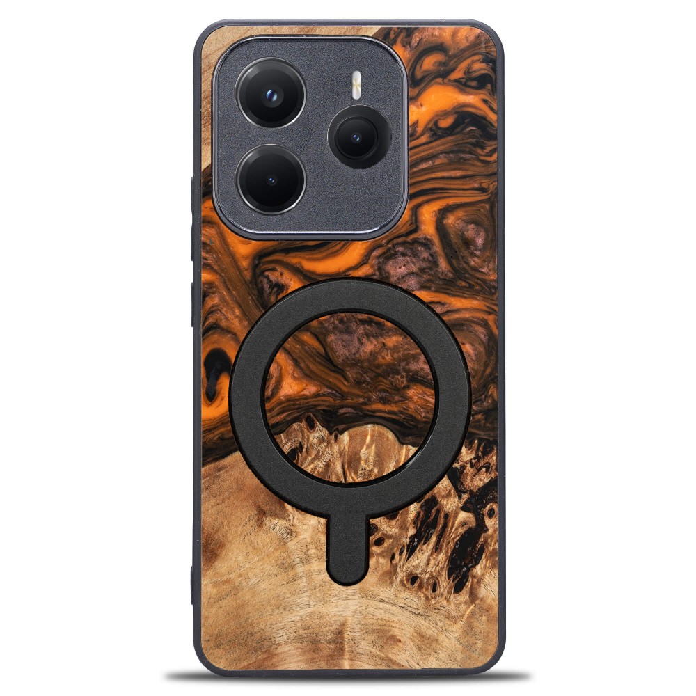 Bewood Resin Case for Xiaomi Redmi Note 14 5G - Orange with MagSafe (1)